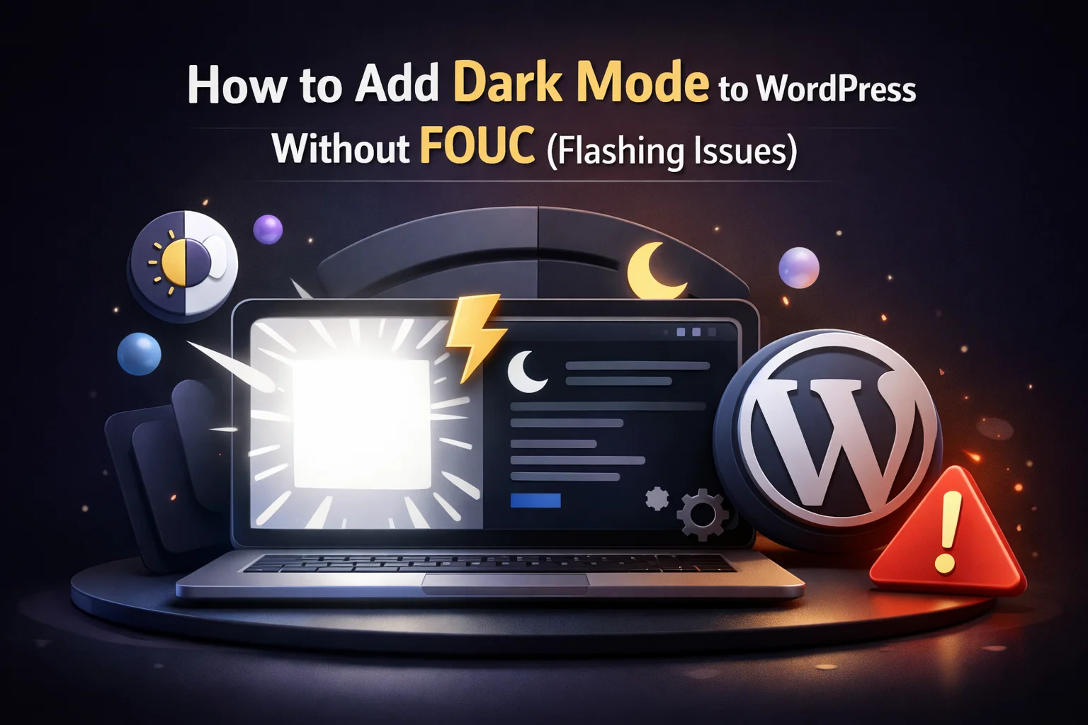 How to Add Dark Mode to WordPress Without FOUC (Flashing Issues) 1 How to add dark mode to WordPress without FOUC flashing issues – complete guide to flash of unstyled content fix for WordPress night mode toggle 2026