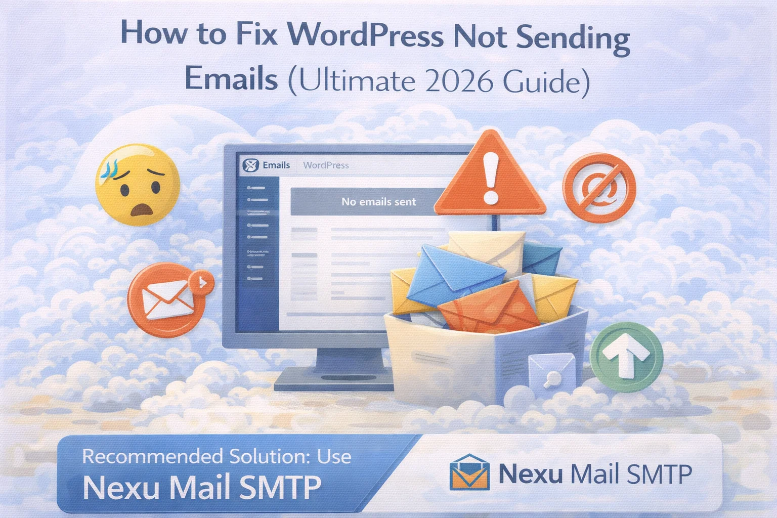 How to fix WordPress not sending emails – complete troubleshooting guide covering SMTP configuration, wp_mail failures, spam filters, and permanent solutions for WordPress email delivery problems in 2026