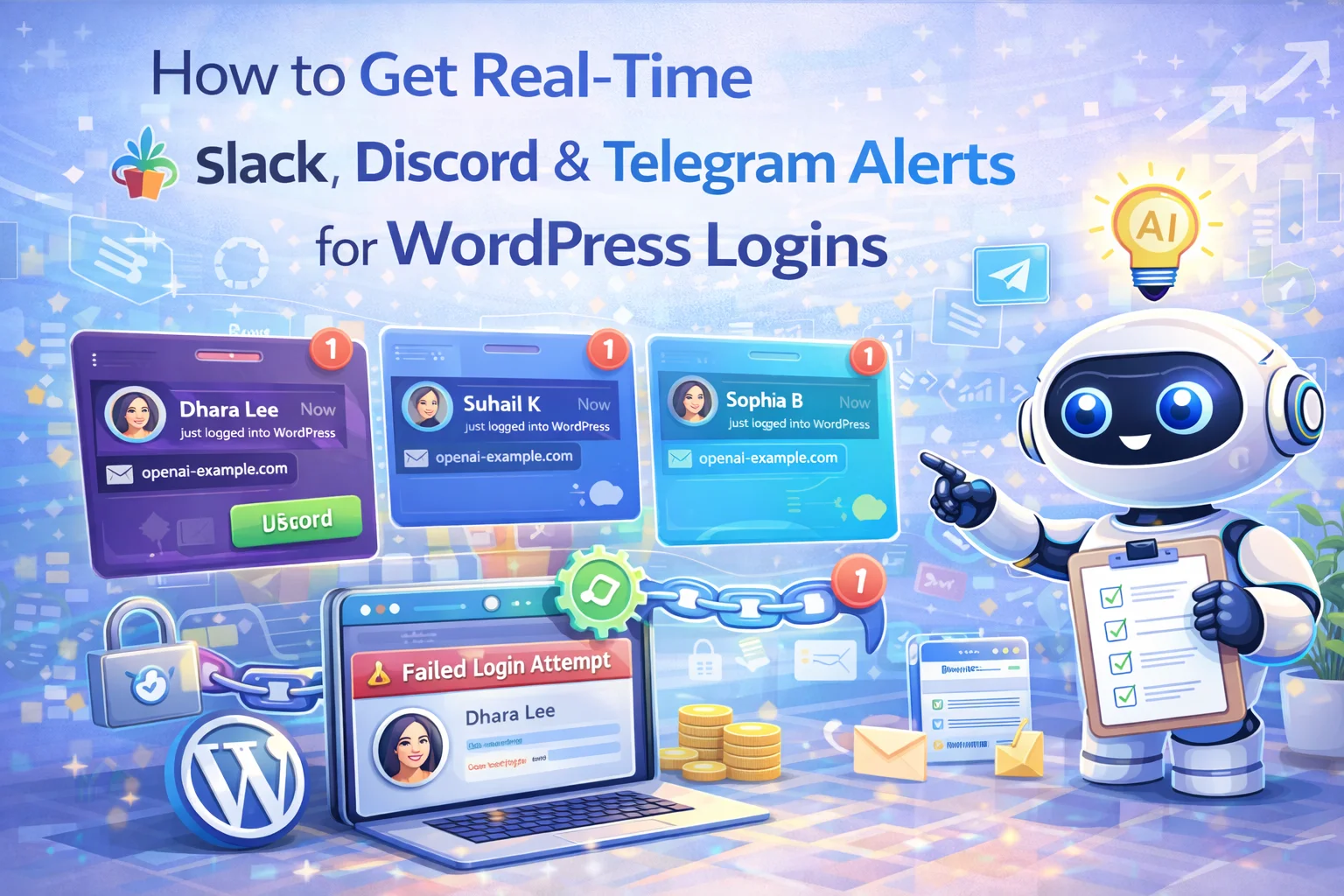 How to Get Real-Time Slack, Discord & Telegram Alerts for WordPress Logins 1 How to get real-time Slack Discord and Telegram alerts for WordPress logins and security events – step by step setup guide 2026