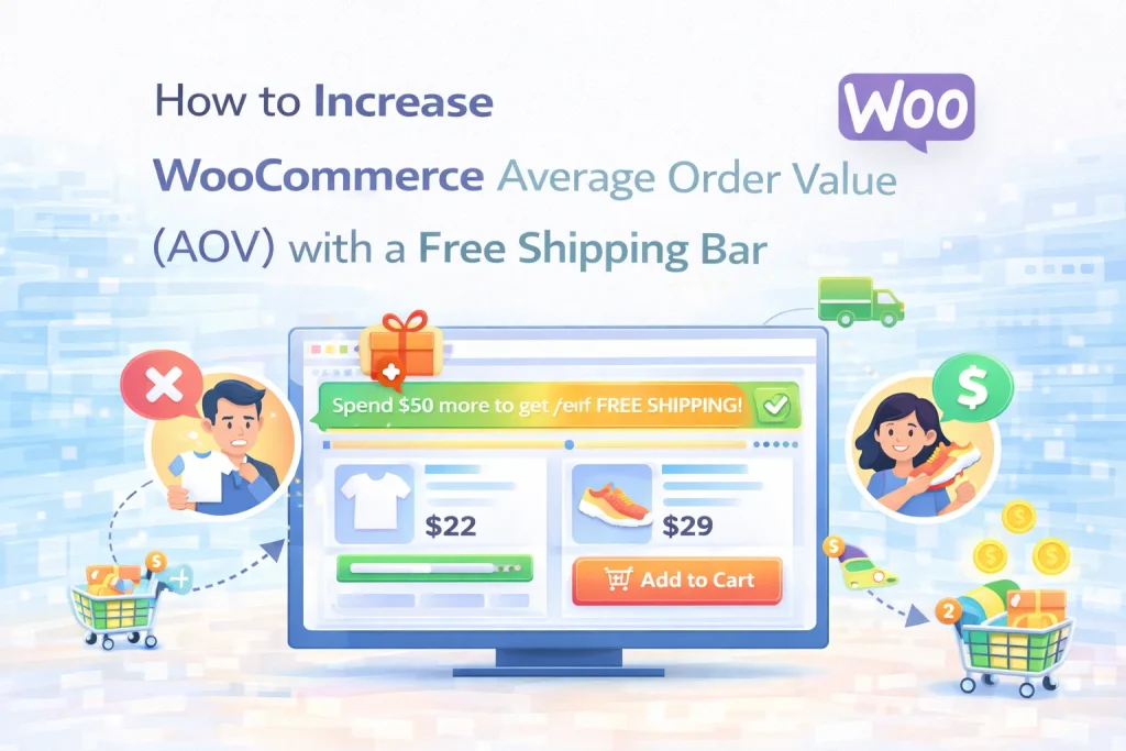 How to Increase WooCommerce Average Order Value AOV with a Free Shipping Bar