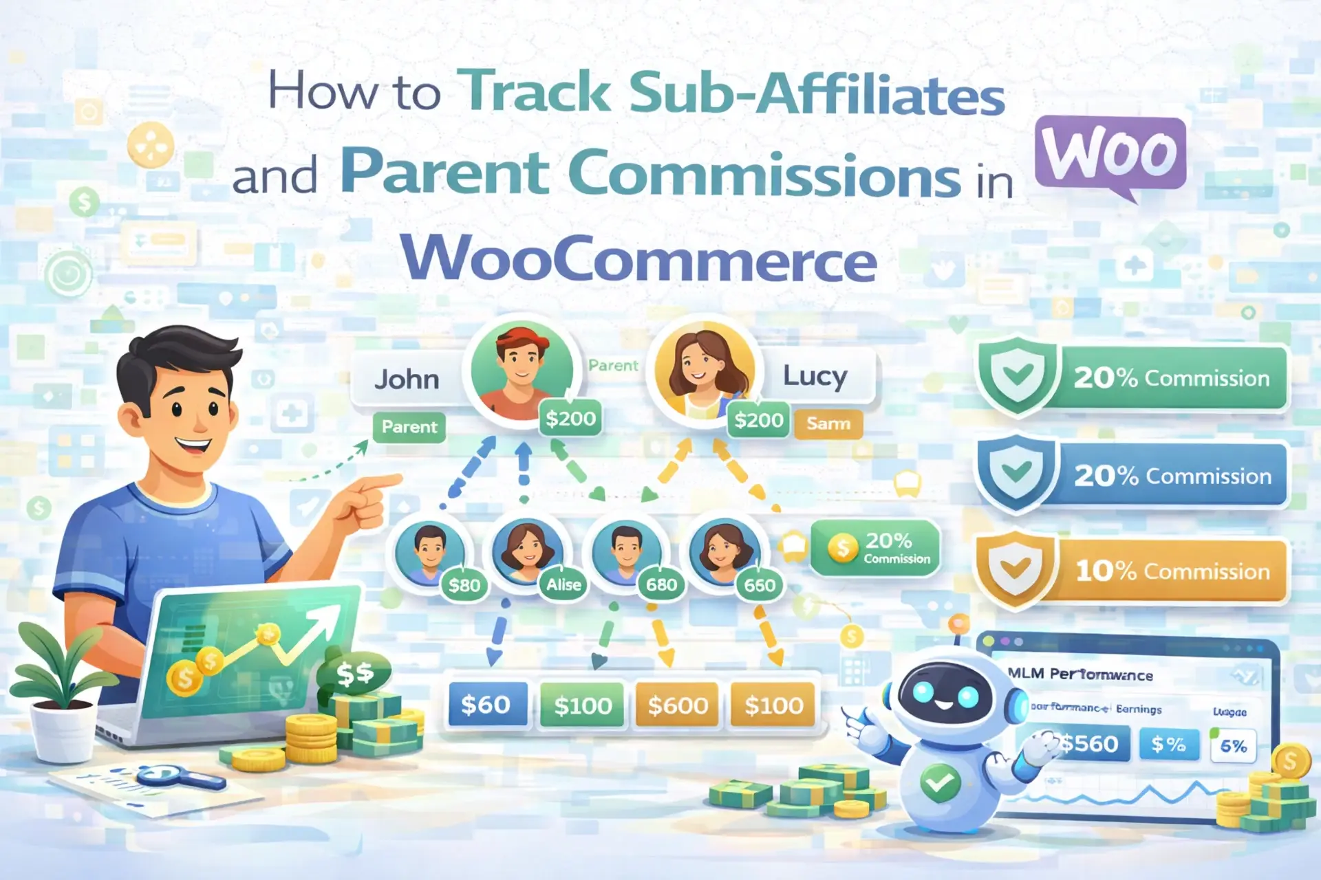 How to track sub-affiliates and parent commissions in WooCommerce – complete guide to monitoring downline activity, upline earnings, and multi-tier network performance using Affiliate Engine plugin in 2026