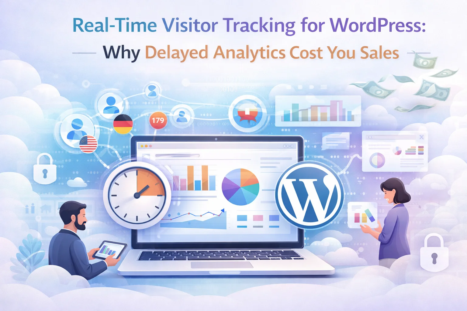 Real-time visitor tracking for WordPress showing why delayed analytics cost you sales and how live monitoring improves conversion decisions