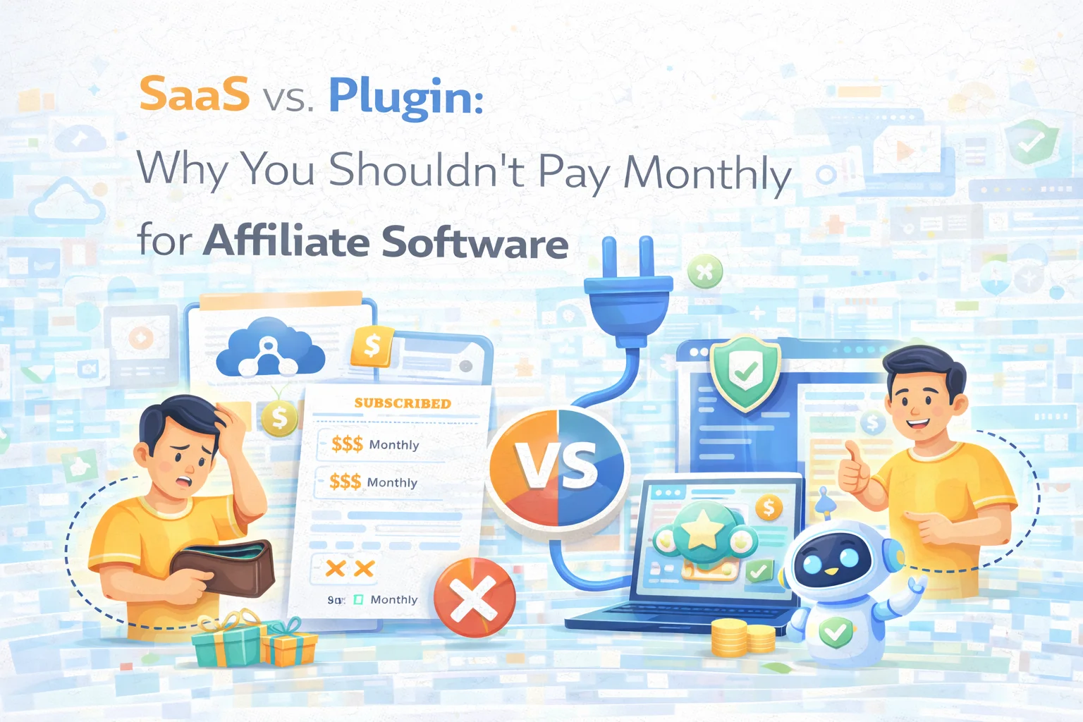 SaaS vs. Plugin: Why You Shouldn't Pay Monthly for Affiliate Software 1 SaaS vs WordPress plugin for affiliate marketing – Affiliate Engine WooCommerce plugin admin dashboard showing complete affiliate management without monthly subscription fees