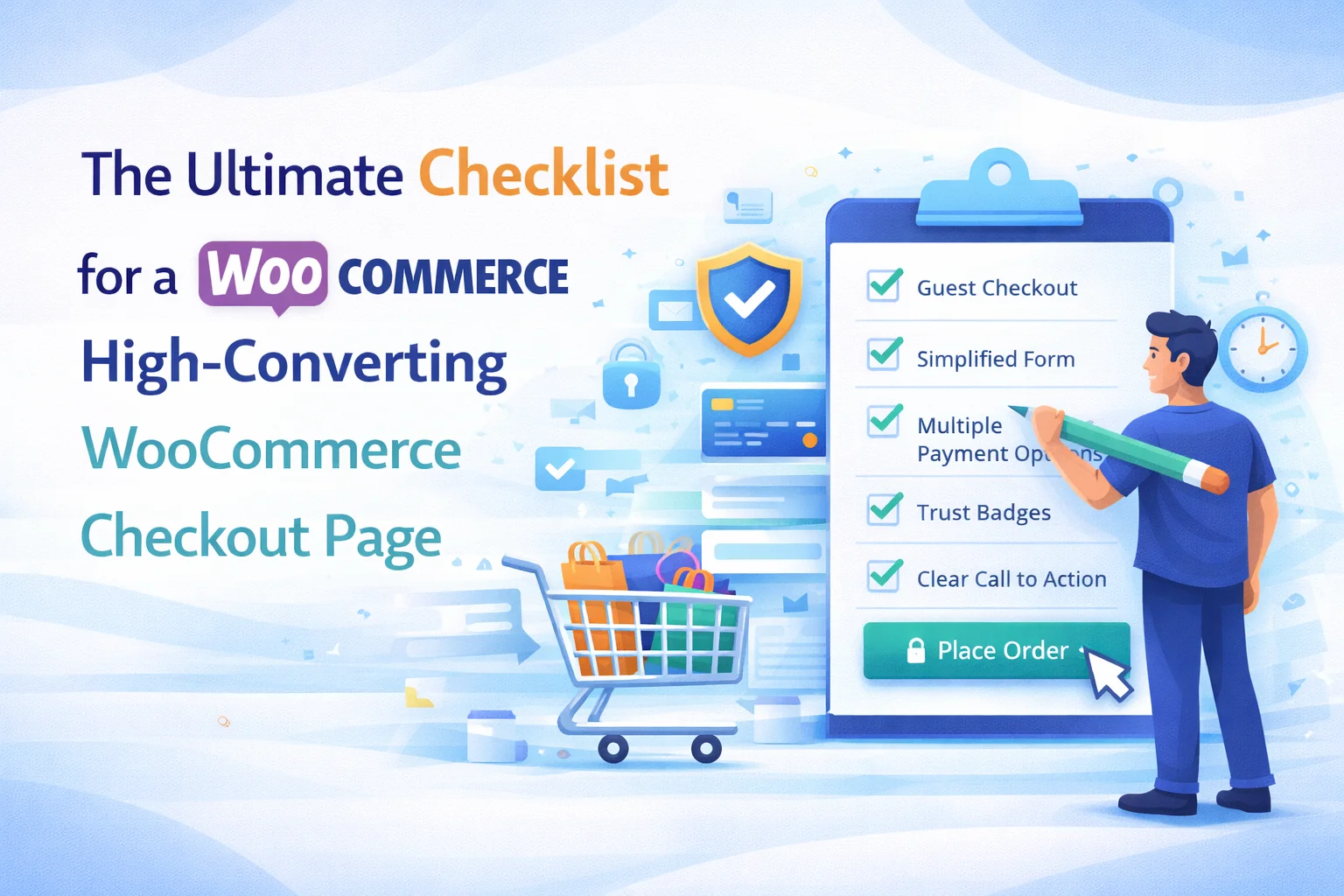 The Ultimate Checklist for a High-Converting WooCommerce Checkout Page 1 Ultimate checklist for building a high converting WooCommerce checkout page covering fields layout speed trust signals mobile optimization and data collection 2026