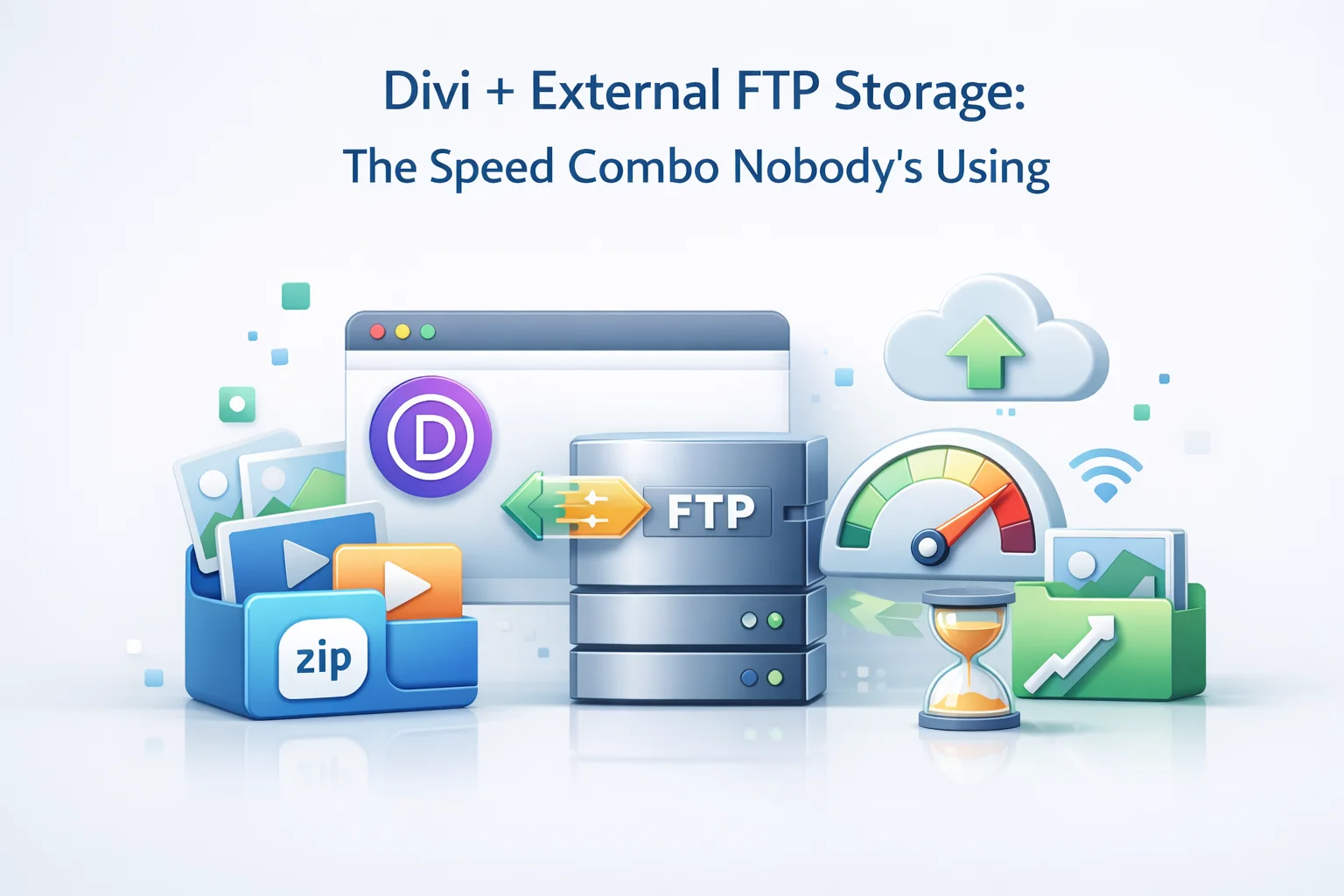 Divi + External FTP Storage:The Speed Combo Nobody's Using 1 Divi WordPress theme combined with external FTP storage and CDN delivery for faster page load times and improved Core Web Vitals scores