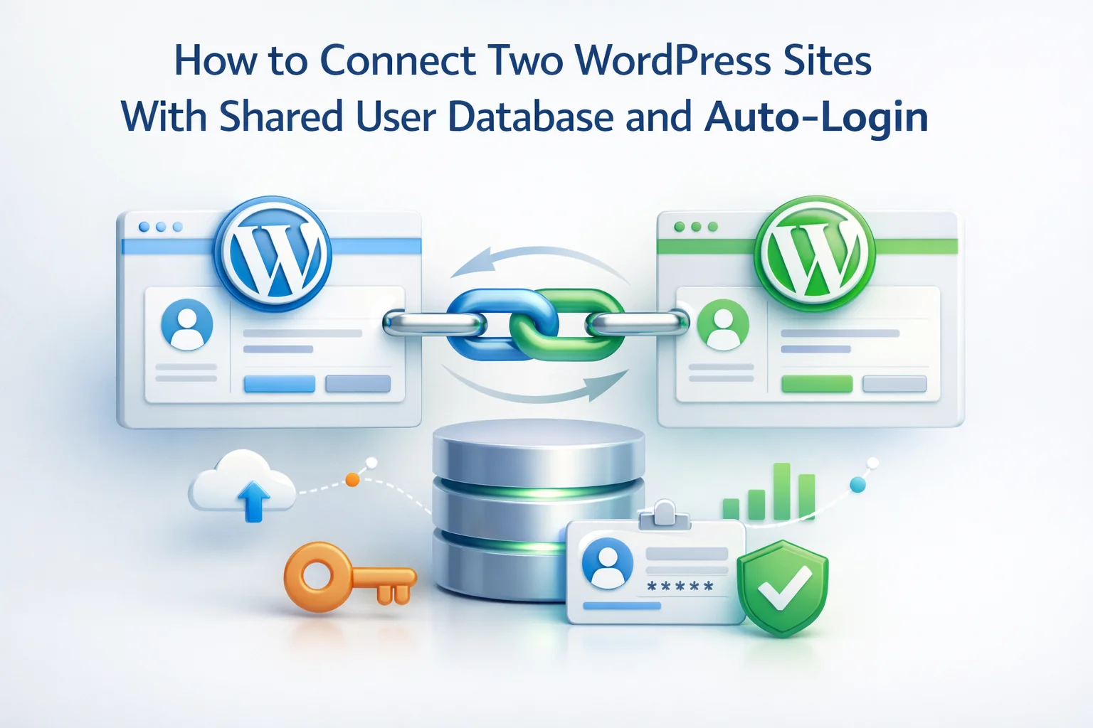 How to connect two WordPress sites with shared user database and auto-login setup guide for cross-site authentication 2026