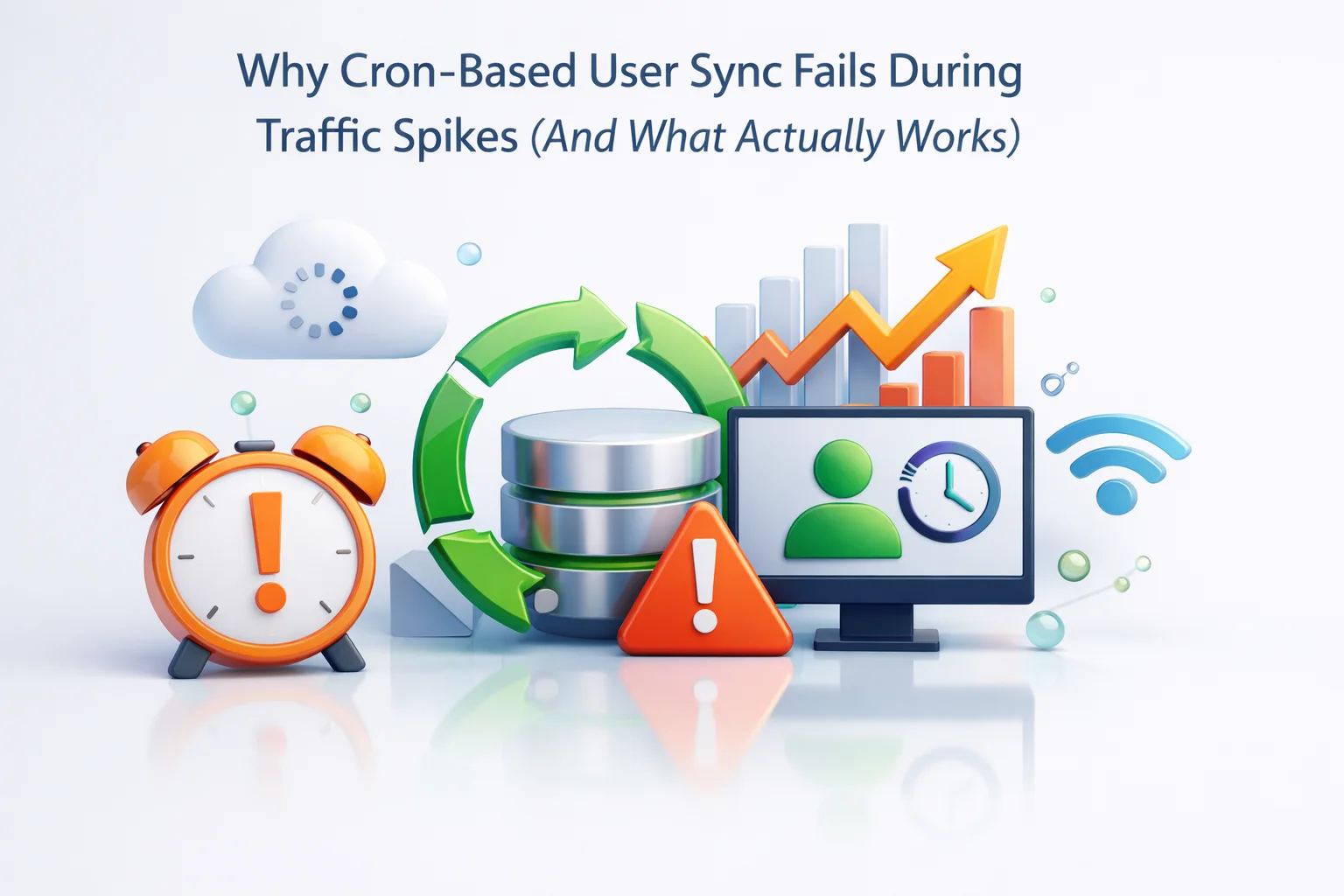 Why Cron-Based User Sync Fails During Traffic Spikes(And What Actually Works) 1 Why cron-based user sync fails during traffic spikes WordPress real-time event-driven synchronization guide 2026
