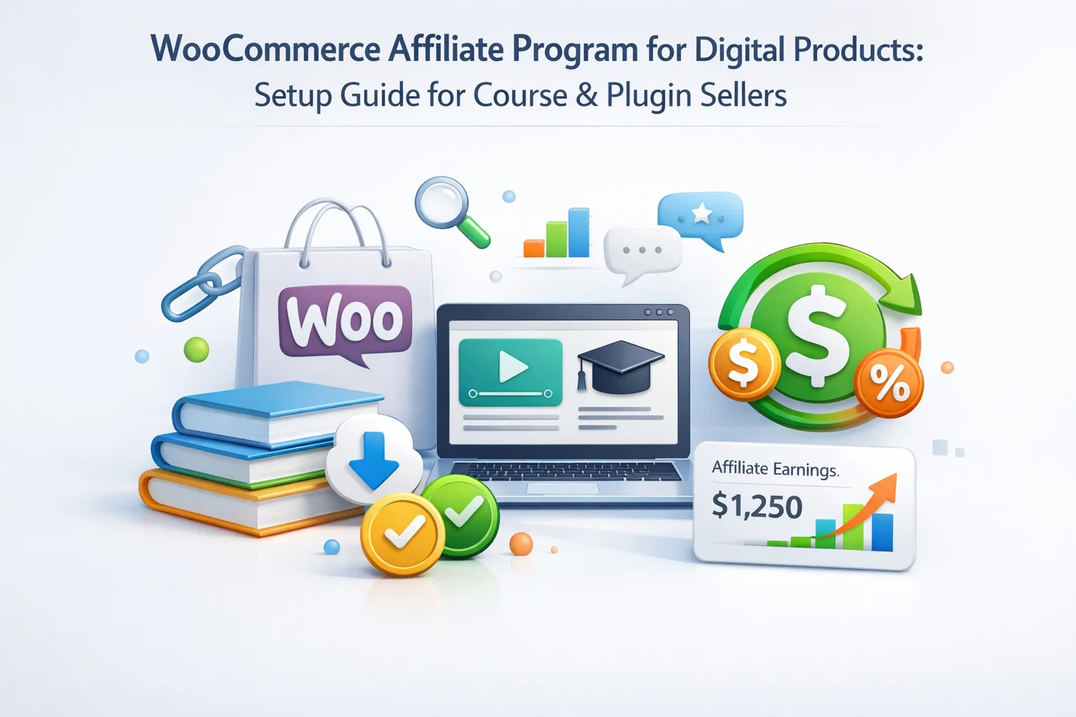 WooCommerce affiliate program for digital products – setup guide for course creators plugin sellers and digital download stores including commission rates tracking and affiliate configuration 2026