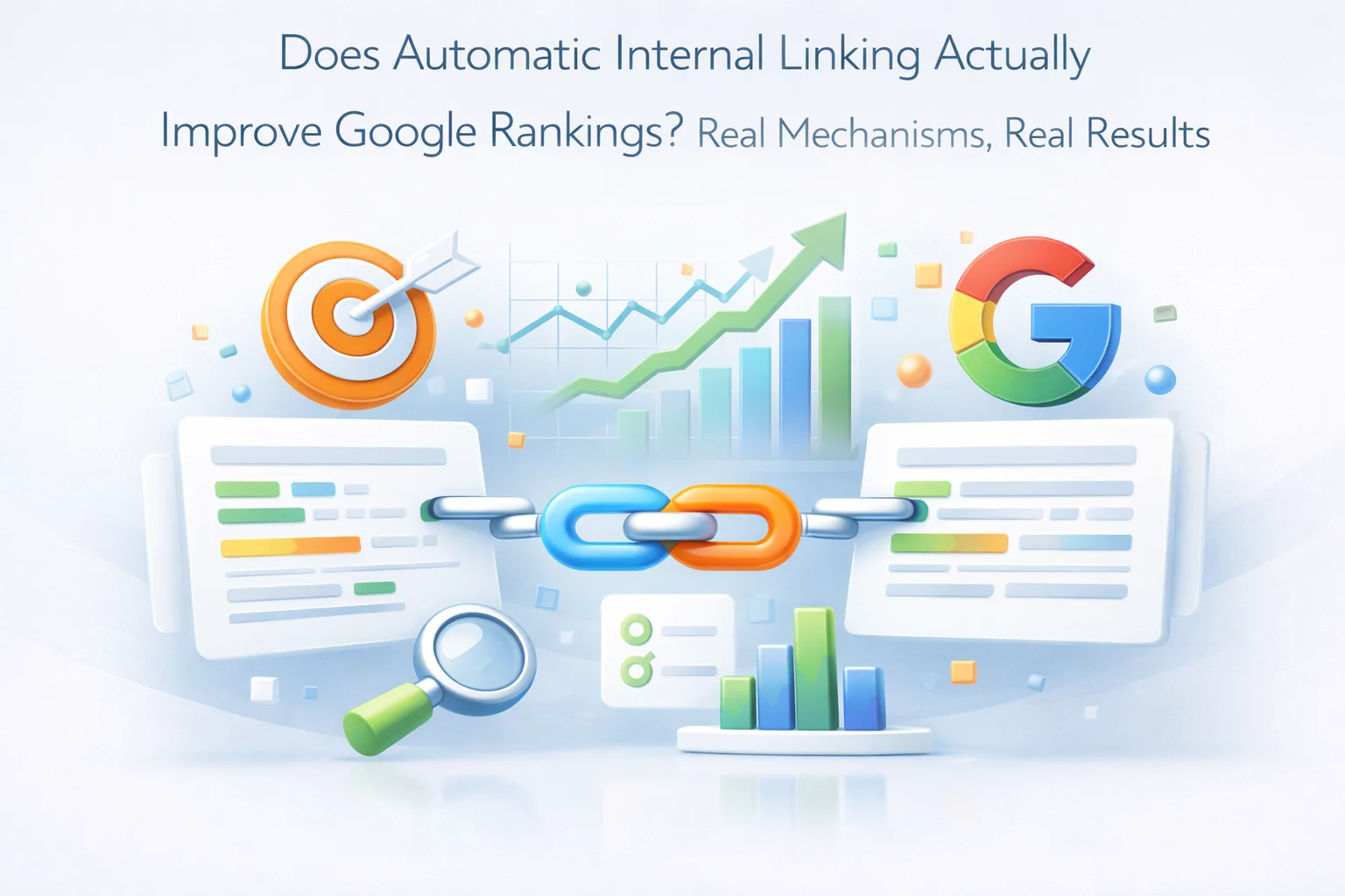 Does Automatic Internal Linking Actually Improve Google Rankings? Real Mechanisms, Real Results 1 Does automatic internal linking improve Google rankings showing data and research on how internal link automation affects SEO performance crawl budget and page authority flow 2026