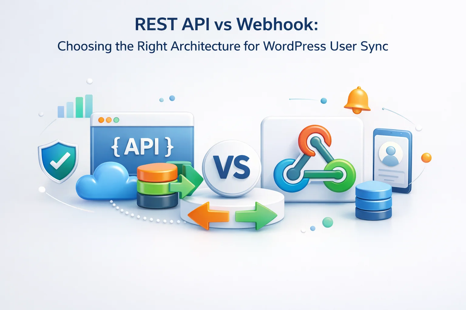 REST API vs Webhook architecture for WordPress user sync – comparing polling and event-driven approaches for cross-site user synchronization 2026