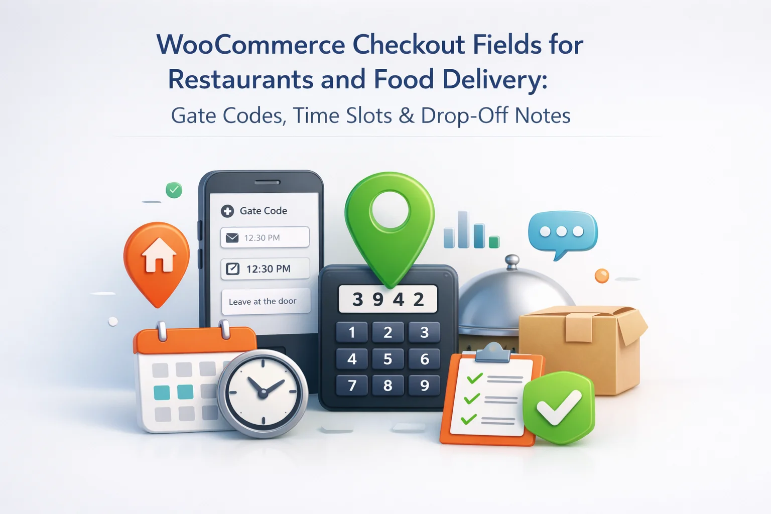 WooCommerce checkout fields for restaurants and food delivery – gate codes, time slots, drop-off notes, dietary requirements and allergy fields for food ordering systems