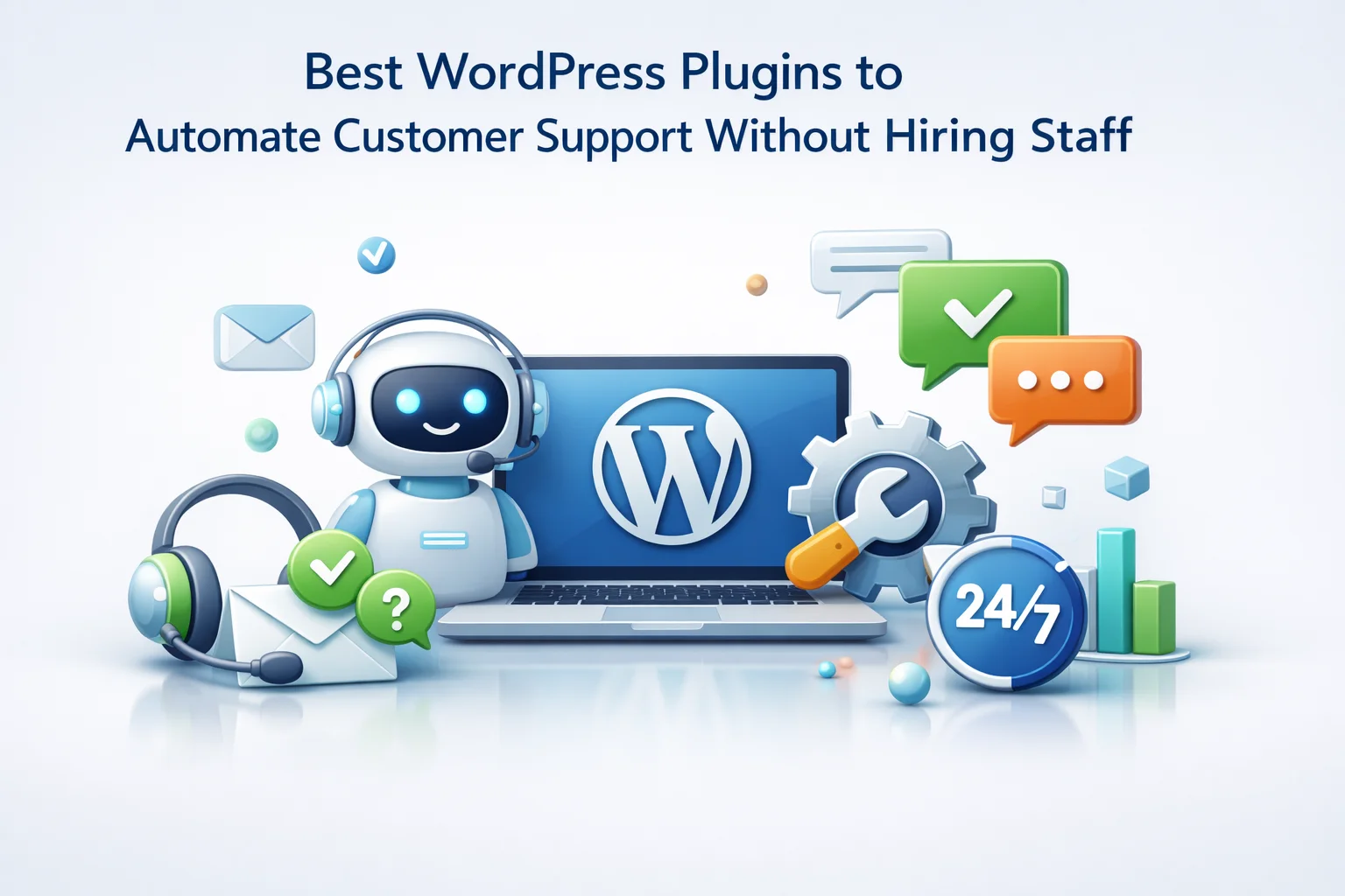 Best WordPress plugins for automated customer support 2026 showing AI chatbots and help desk automation replacing manual support staff