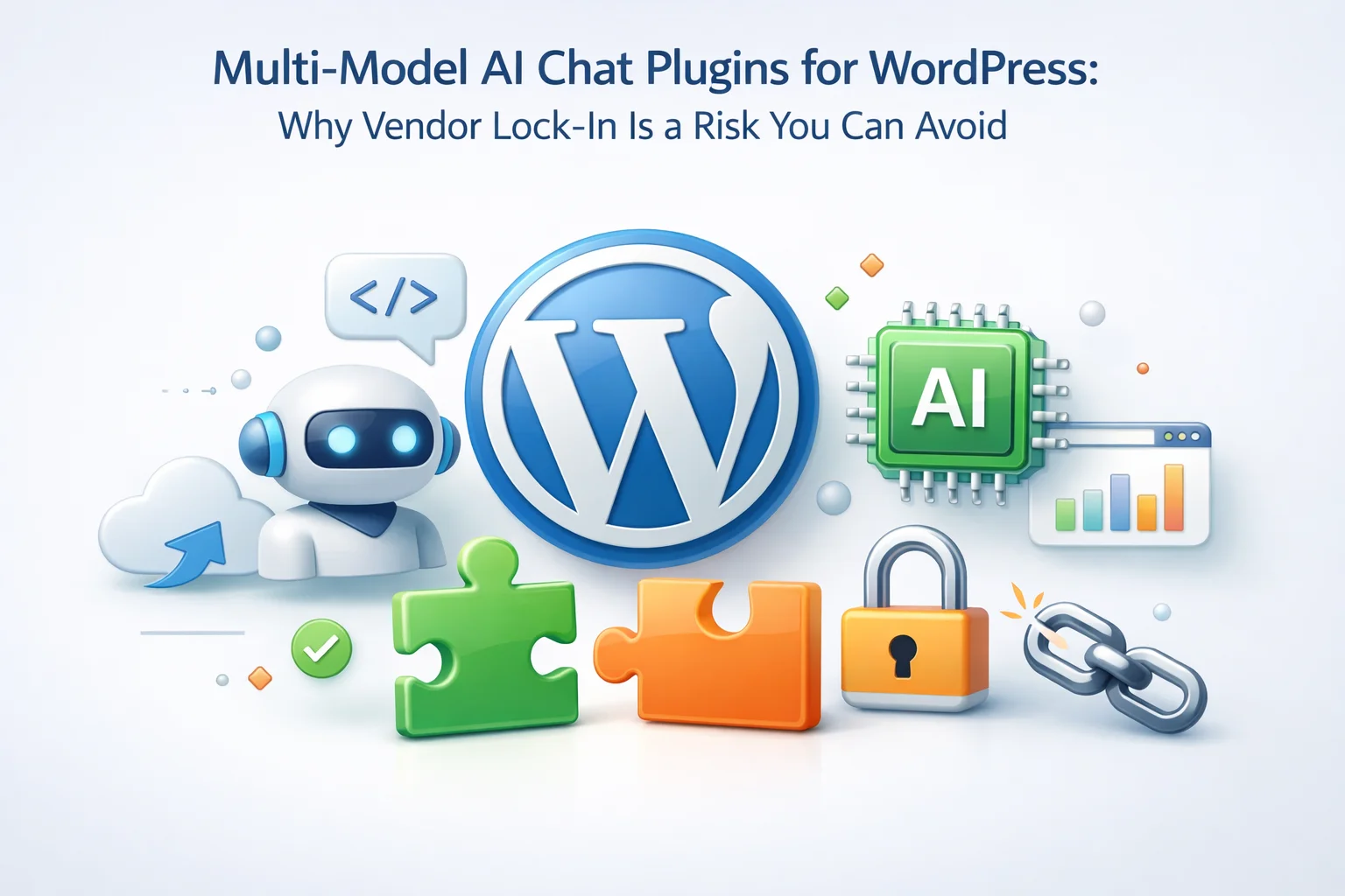 Multi-Model AI Chat Plugins forWordPress: Why Vendor Lock-InIs a Risk You Can Avoid 1 Multi-model AI chat plugins for WordPress – why vendor lock-in is a real risk and how flexible plugins protect your site from AI provider changes in 2026