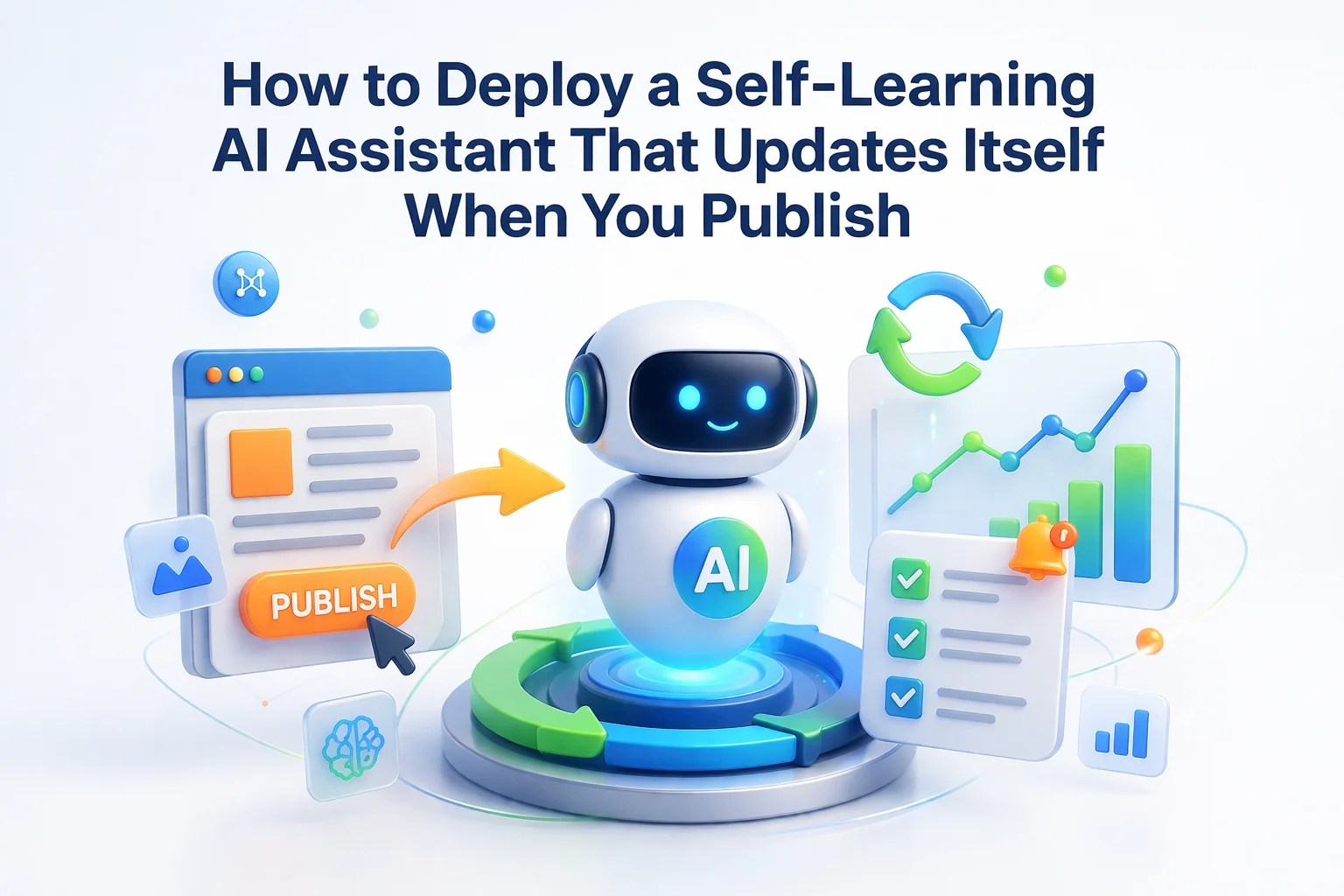 Self-learning WordPress AI chatbot with automatic content synchronization updating knowledge base when new products or pages are published 2026