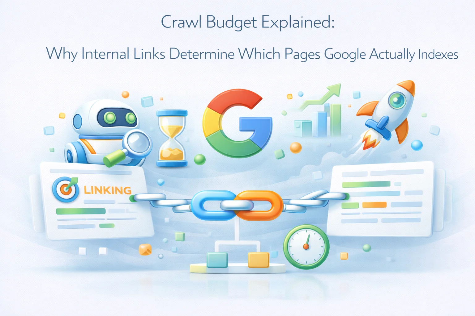 Crawl budget explained showing why internal links determine which WordPress pages Google actually indexes and crawls frequently versus pages that are ignored or rarely visited by Googlebot 2026