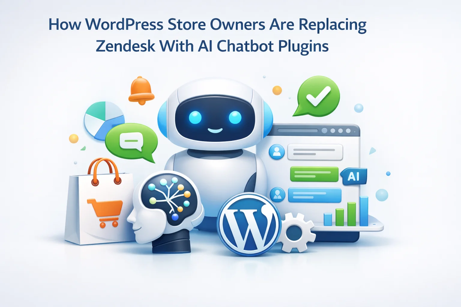 How WordPress Store Owners Are ReplacingZendesk With AI Chatbot Plugins 1 WordPress store owners migrating from Zendesk to AI chatbot plugins showing cost comparison and automation benefits 2026