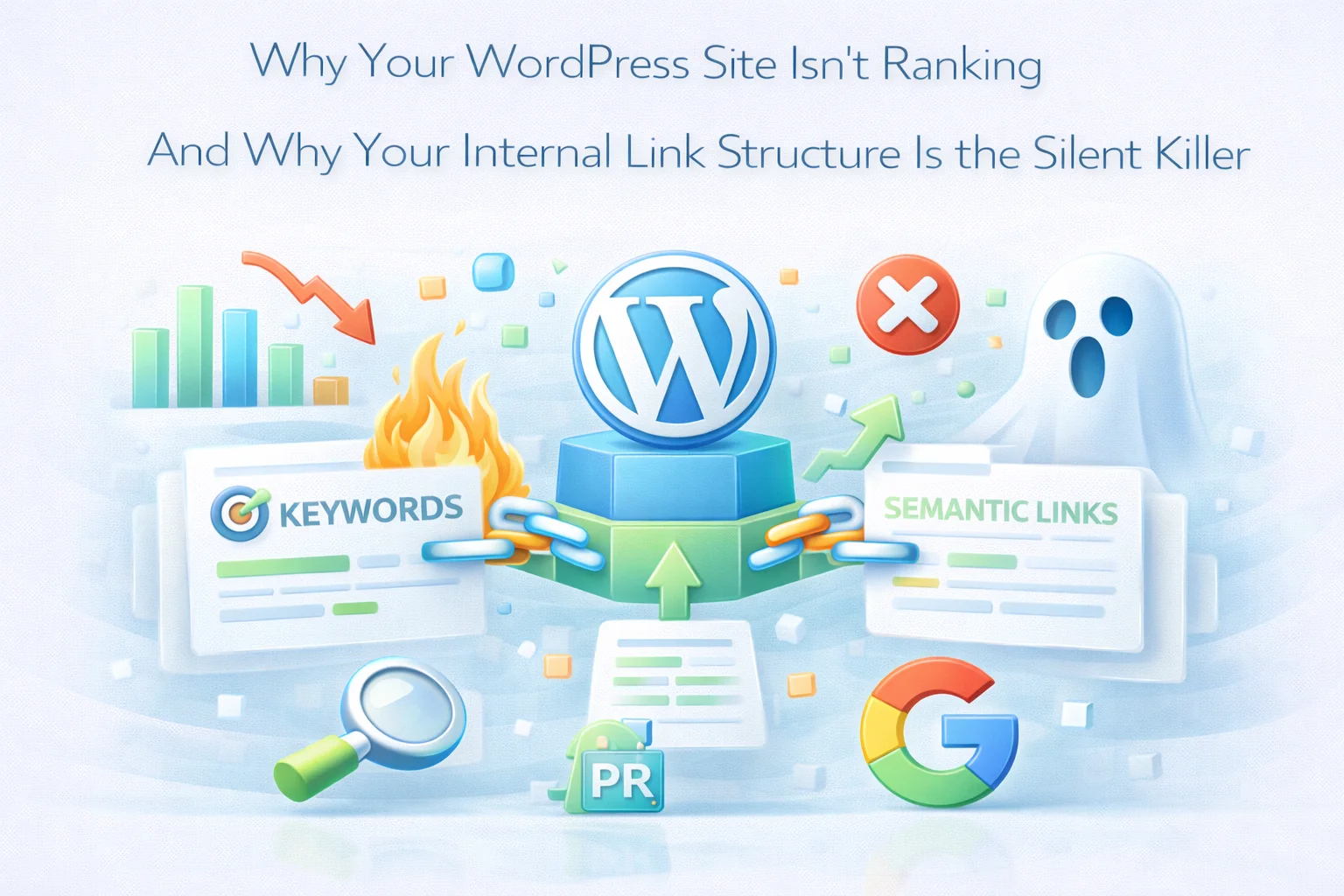 Why Your WordPress Site Isn't Ranking And Why Your Internal Link Structure Is the Silent Killer 1 Why WordPress site isn't ranking showing how poor internal link structure is the silent killer of SEO performance affecting crawlability authority flow and topical authority despite good content 2026