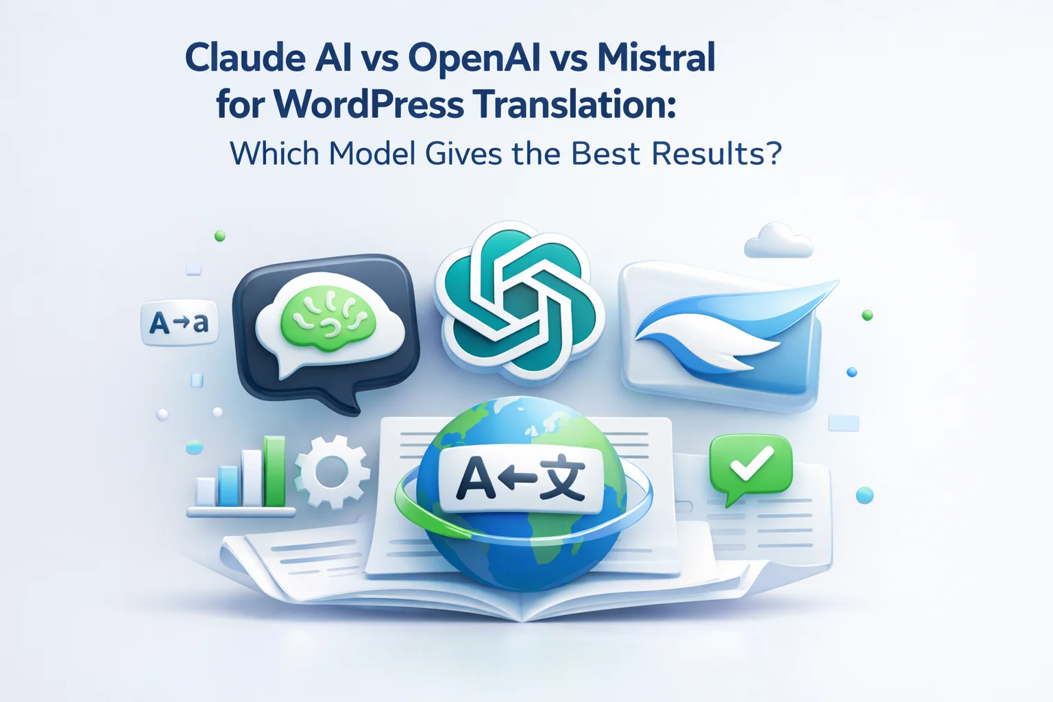 Claude AI vs OpenAI vs Mistral for WordPress Translation: Which Model Gives the Best Results? 1 Claude AI vs OpenAI vs Mistral vs Grok for WordPress translation quality comparison – real test results across eight languages in 2026