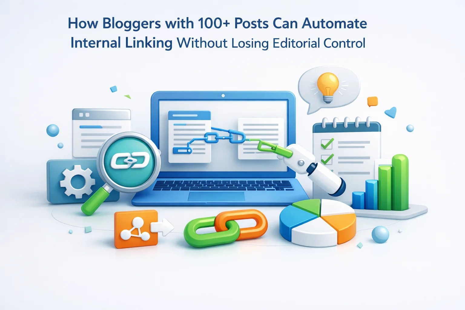 How bloggers with 100 plus posts can automate internal linking without losing editorial control showing the configuration that balances AI automation with human review for maintaining writing voice and link quality 2026