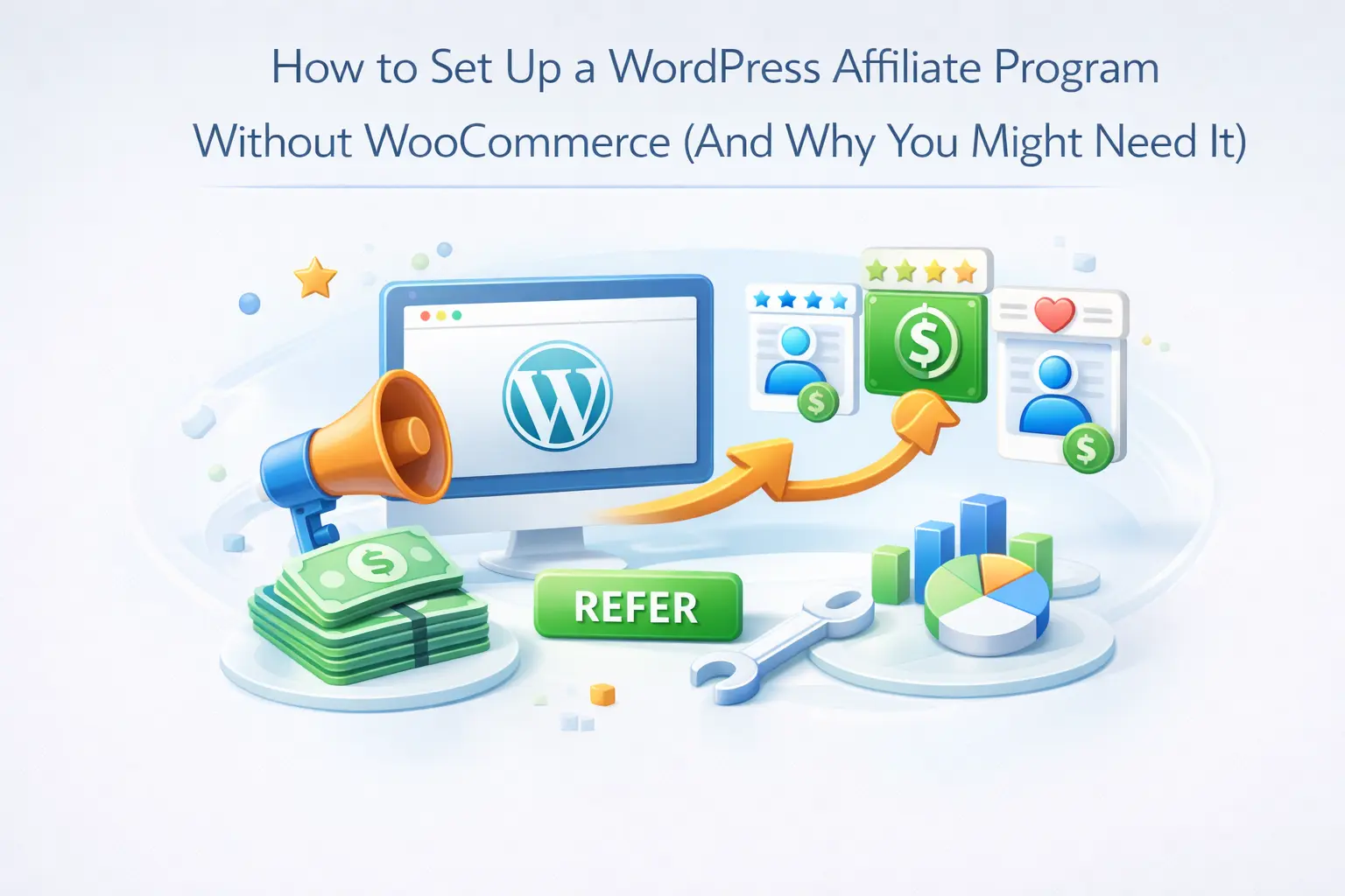 WordPress affiliate program setup without WooCommerce - comparing standalone affiliate plugins vs WooCommerce integrated solutions for referral tracking and commission management