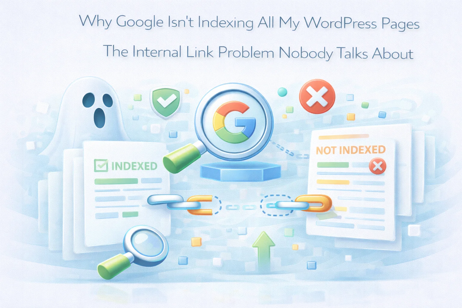 Why Google isn't indexing all WordPress pages showing the internal link problem nobody talks about and how poor site structure causes discovered but not indexed and crawled but not indexed issues in Search Console 2026