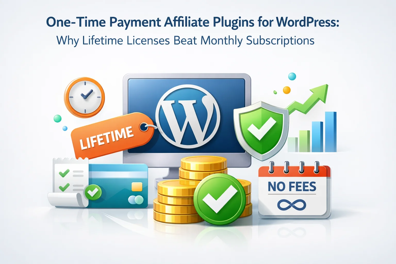 One-Time Payment Affiliate Plugins for WordPress:Why Lifetime Licenses Beat Monthly Subscriptions 1 One-time payment versus monthly subscription WordPress affiliate plugins lifetime license total cost of ownership WooCommerce referral software budgeting 2026