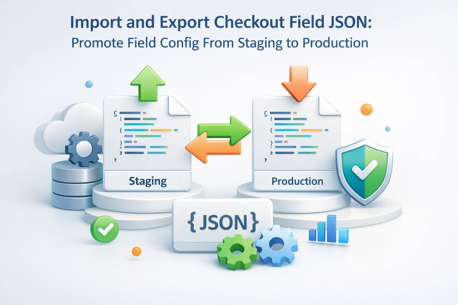 Import export WooCommerce checkout field JSON staging production deployment configuration promotion rollback 2026