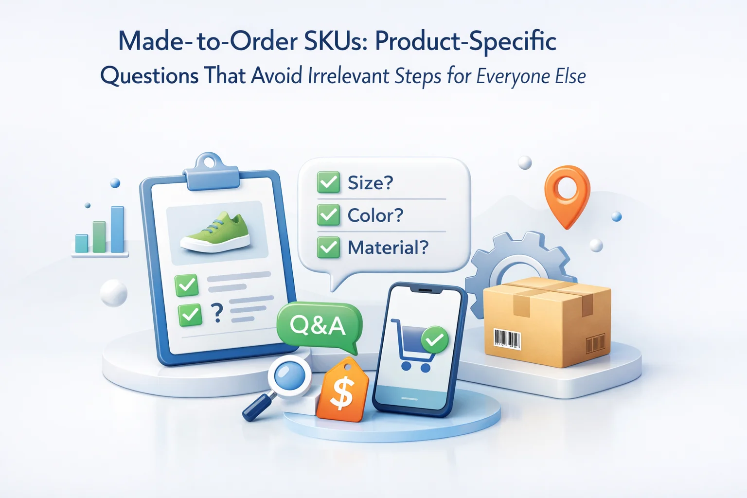 WooCommerce made-to-order SKU checkout with product-specific custom questions hiding irrelevant fields for ready-made catalog lines 2026