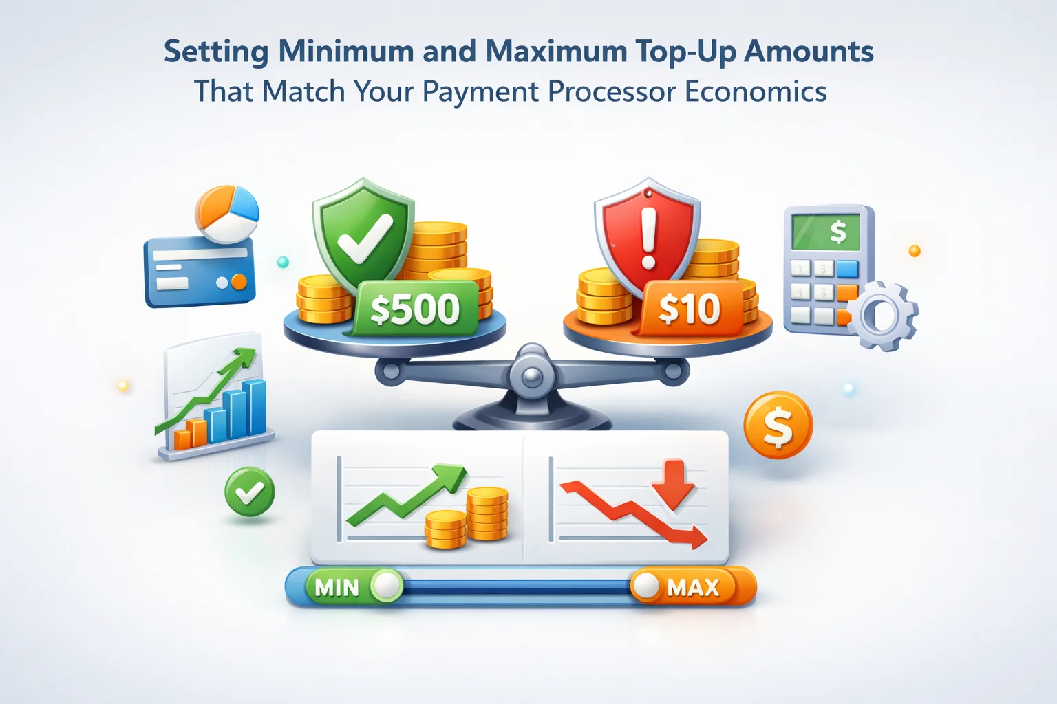 Setting Minimum and Maximum Top-Up Amounts That Match Your Payment Processor Economics 1 WooCommerce store credit wallet featured image showing minimum and maximum top-up limits aligned with payment processor interchange economics and General tab configuration for Nexu Smart Wallet merchants in 2026