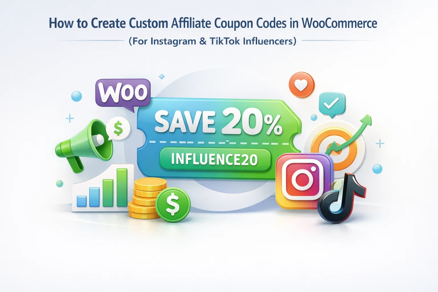 How to create custom WooCommerce affiliate coupon codes for Instagram and TikTok influencers with personalised codes and commission attribution Affiliate Engine 2026