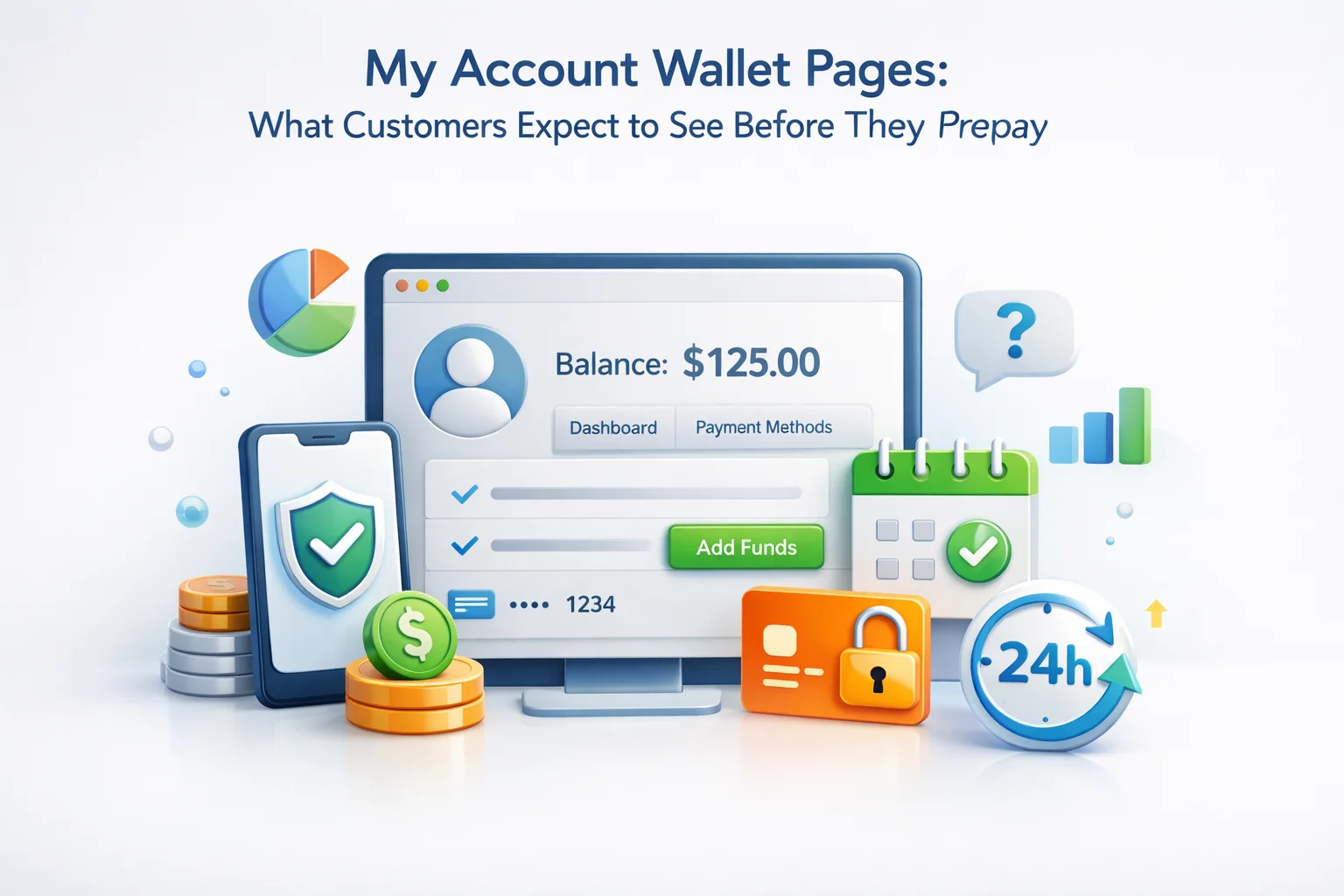 My Account wallet pages showing balance cards, top-up controls, and transaction history expectations for WooCommerce customers before they prepay store credit in 2026