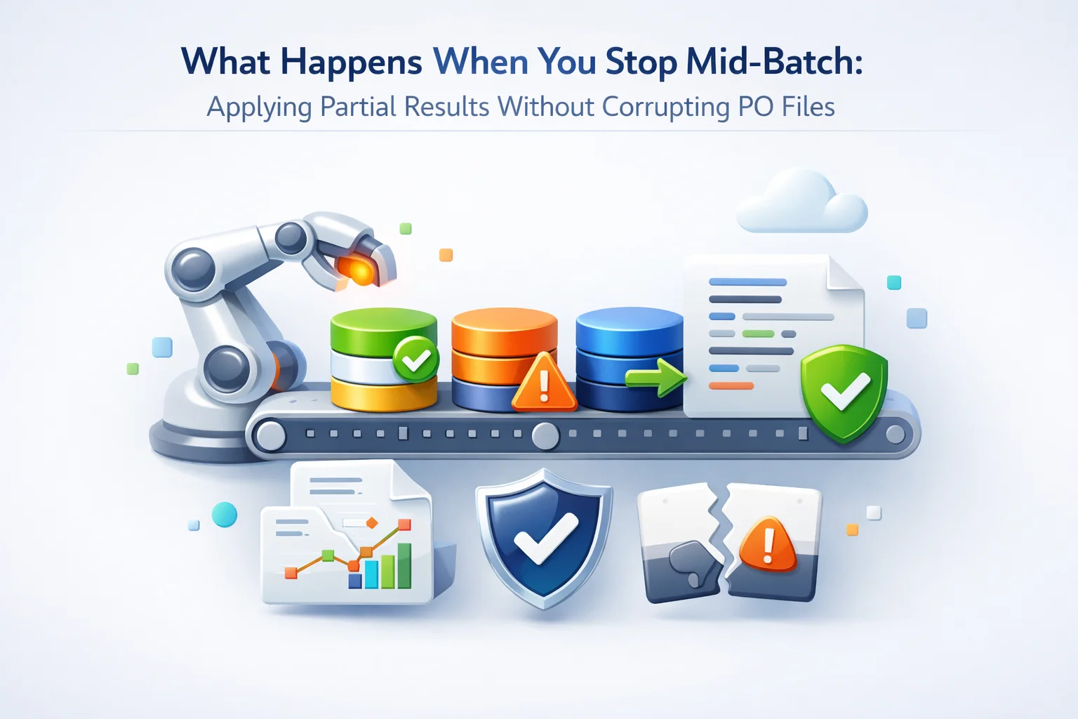Stop mid-batch Loco bulk translation partial results save gettext PO files without corruption WordPress WooCommerce resume workflow 2026