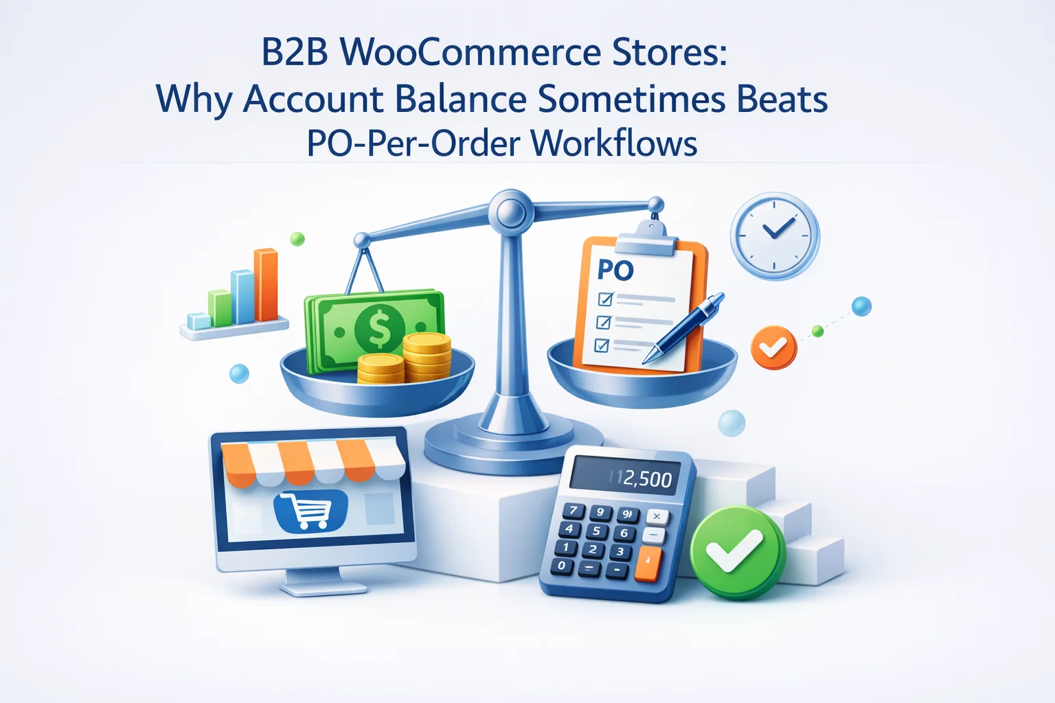 B2B WooCommerce account balance versus purchase order per order workflows for wholesale buyers, prepaid wallet programmes and PO approvals compared for operations teams in 2026
