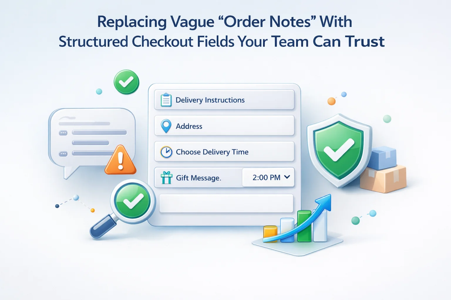 Replace WooCommerce order notes with structured checkout fields operational delivery instructions validation 2026