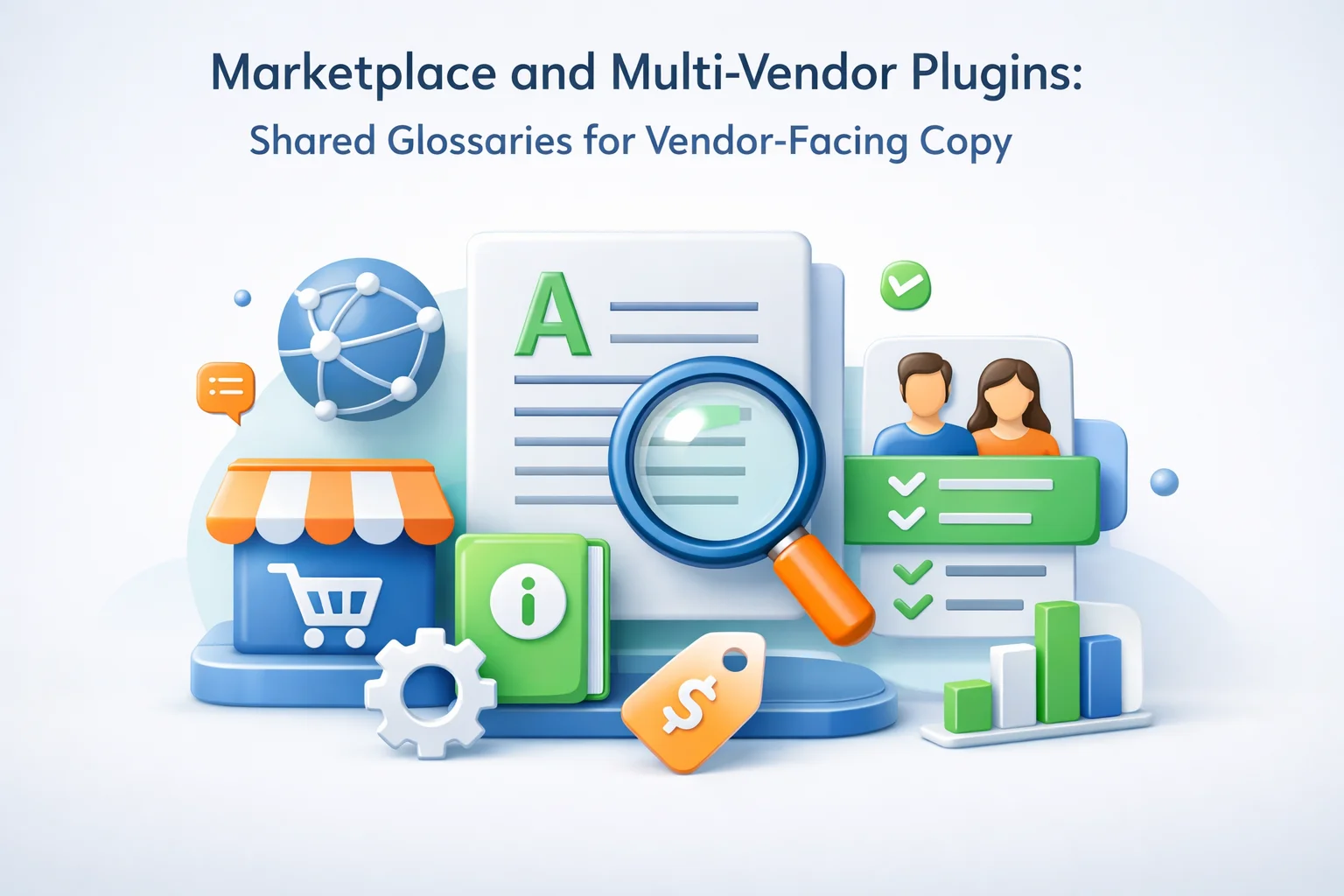 Marketplace multi-vendor WooCommerce plugins shared glossaries vendor-facing copy Loco Translate gettext localization 2026